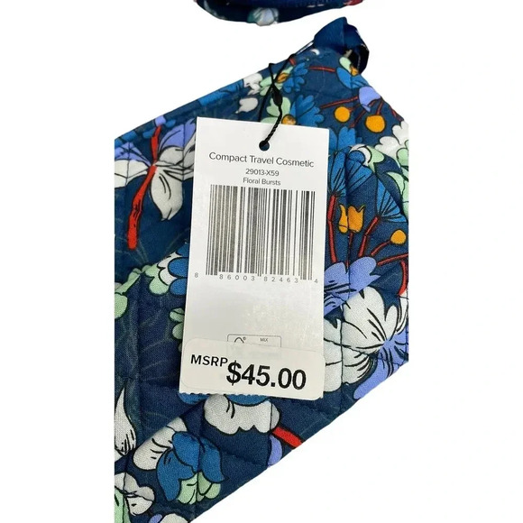 New with Tags Vera  Bradley Floral Bursts Compact Travel Cosmetic Bag/Case - Picture 5 of 6